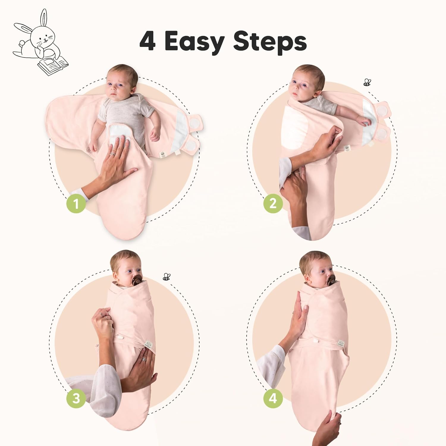 3-Pack Organic Baby Swaddle Sleep Sacks - Swaddles for Newborns, Infant 0-3 Months, Baby Girls