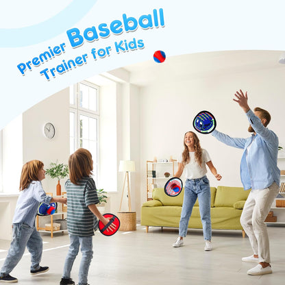 Toss and Catch Ball Set - Ultra Soft & Safe Toddler Baseball Gloves Designed for Pain-Free - Kids Games Toys Indoor Outdoor - Great for Yard Beach Pool - Gift for Boys Girls 2-4 5-7 8-10 Years