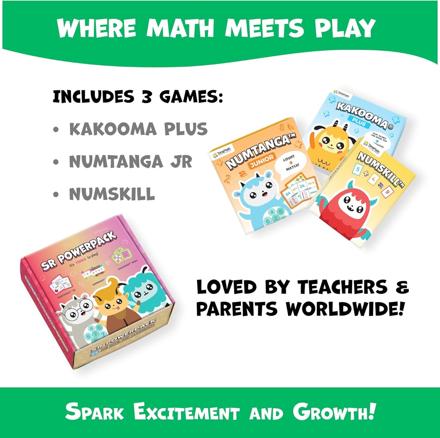 Kakooma JR PowerPack Math Games (Grades K-2) – Set of 3 Fun & Educational Card Games – Perfect for Home Learning, Fact Fluency & Enrichment