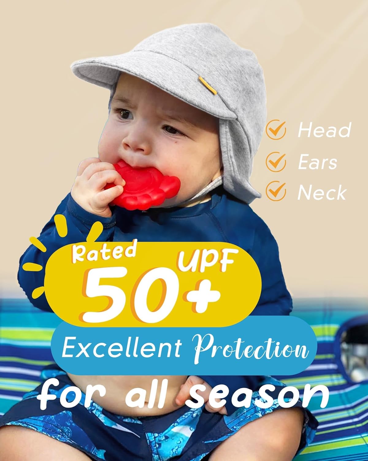 FURTALK Baby Sun Hat UPF 50+ UV Ray Sun Protection Cotton Toddler Hats for Boys Girls