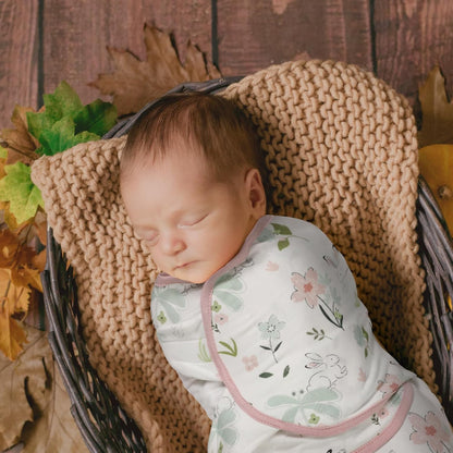 Baby Swaddle Sacks, 3-Pack Newborn Organic Cotton Swaddle Wrap, Adjustable Swaddling Blankets