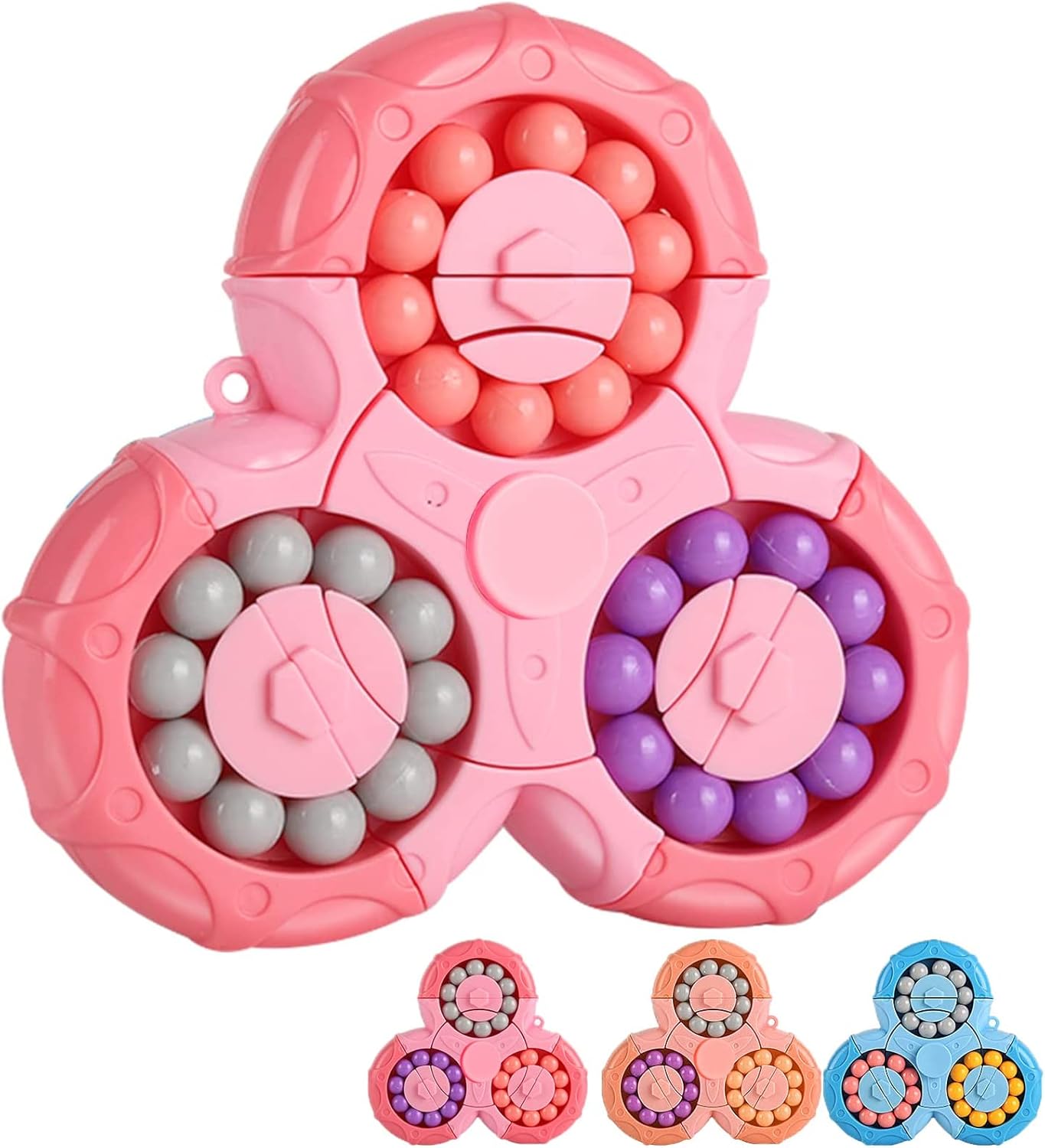 Magic Bean Rotating Brain Teaser Finger Puzzle Toy,Boys Girls Handheld Spinner Stress Anxiety Relief Ball Game Sensory Toys,Gift for Kids Ages 3Above Easter Christmas Birthday New Year