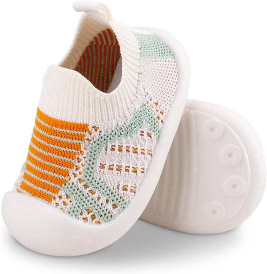 Charrost Toddler Baby Girl Boy First Walking Shoes Checkered Sneakers Sizes 3/4/5/6/7/8T. Soft, Cute,Flexible for First Walkers. Non-Slip, Slip On, Wide Toe Box Indoors Outdoors