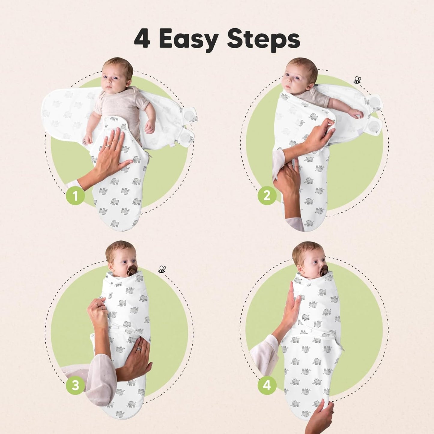 Baby Swaddle Sleep Sacks with Zipper - 3-Pack Swaddles for Newborns 0-3 Months, Infant, Baby Girls