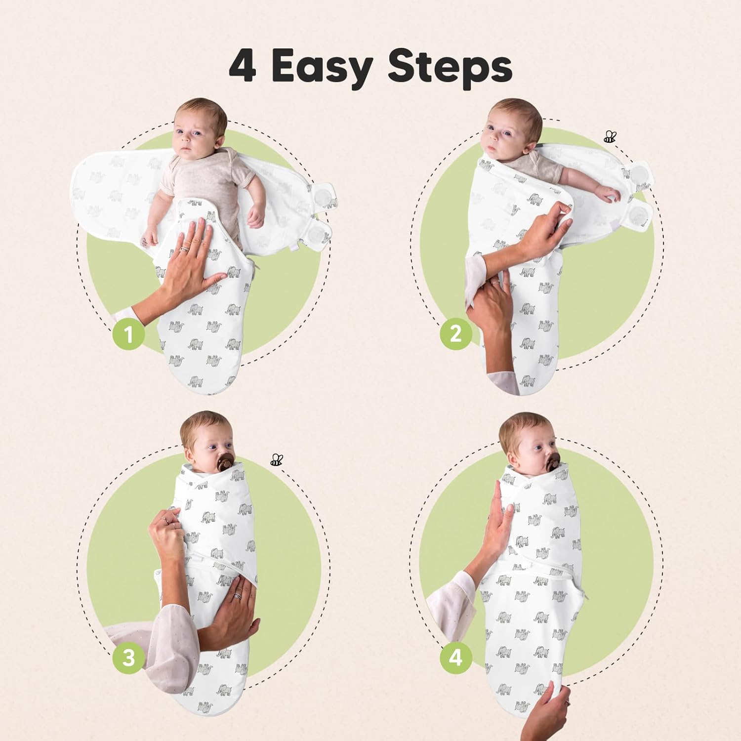 Baby Swaddle Sleep Sacks with Zipper - 3-Pack Swaddles for Newborns 0-3 Months, Infant, Baby Girls