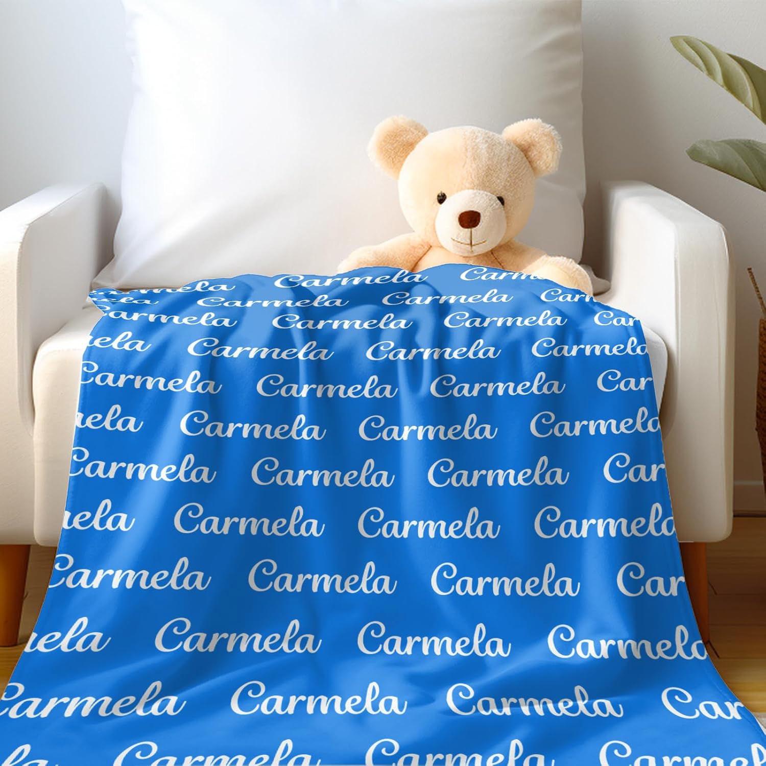Ship Next Day, Custom Name Blanket - Printed in USA, Personalized Baby Blankets for Girls, Baby