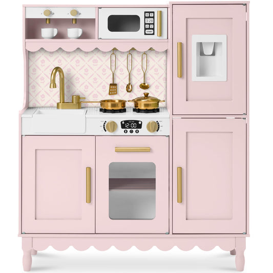 Best Choice Products Play Kitchen for Kids, Cottage Style Kids Kitchen Playset for Toddlers