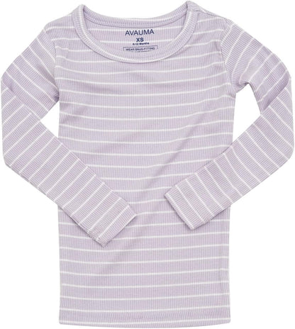 AVAUMA Stripe Pattern Baby Boys Girls Pajama Set Kids Toddler Snug fit Ribbed Sleepwear pjs for Daily Life Style