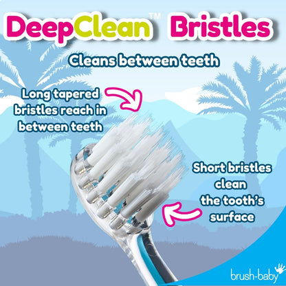 Brush‑Baby - KidzSonic Dinosaur Kids Electric Toothbrush for Ages 3+ with Disco LED Lights, Gentle