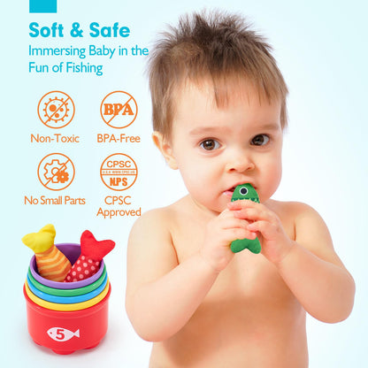 hahaland Montessori Toys for 1 Year Old Boy Girl Birthday Gift-Fishing Game