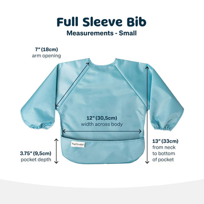 Tiny Twinkle Mess Proof Baby Bibs, 2pk Waterproof Smock Baby Bibs for Eating, Machine Washable Long Sleeve Bibs, Baby Led Weaning, Toddler Bibs, BLW Supplies(Slate Olive, Large 2-4 Years)