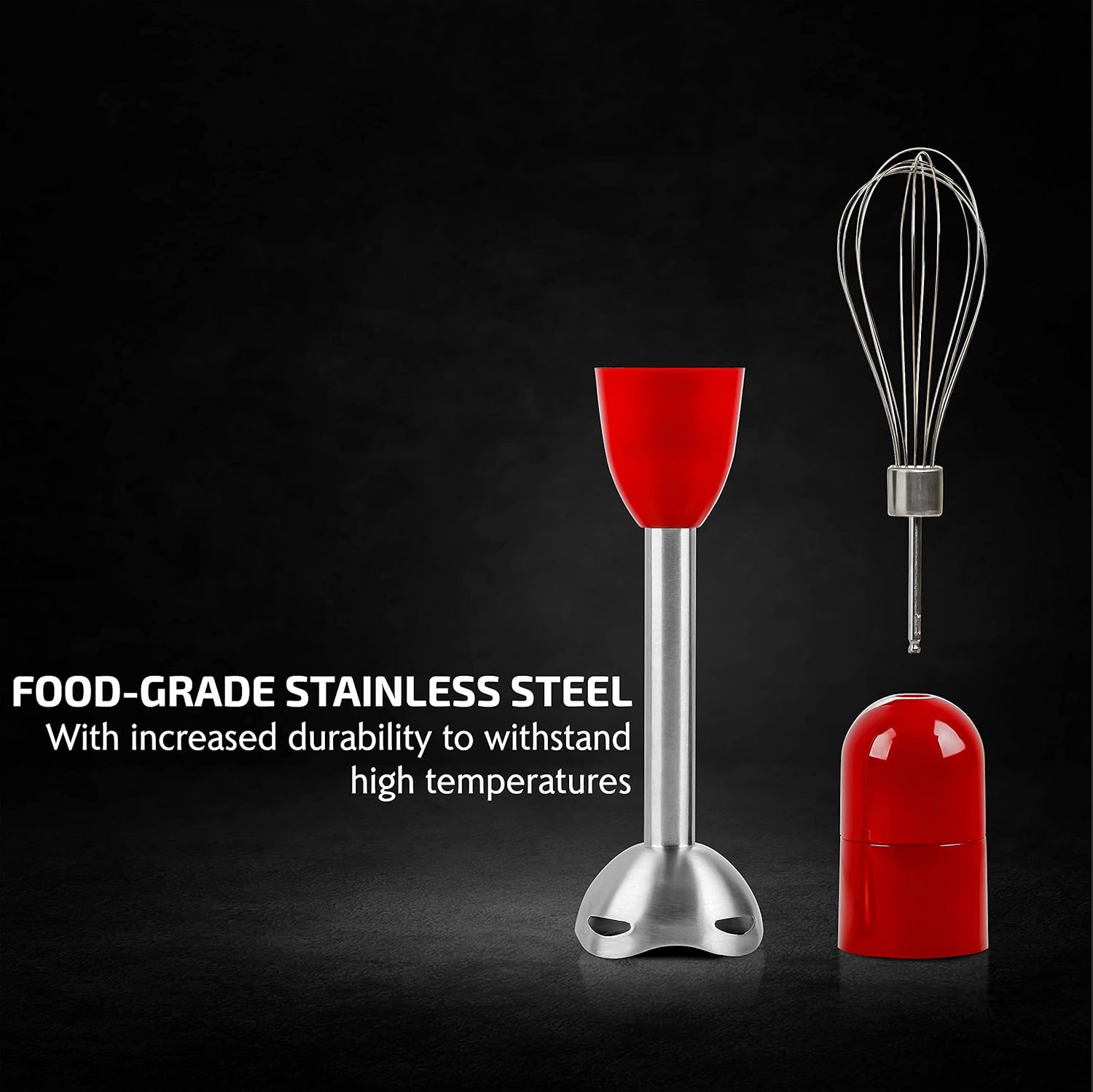 OVENTE Immersion Hand Blender, 300W Electric Handheld Portable Stick Mixer Set with 2 Mixing Speed