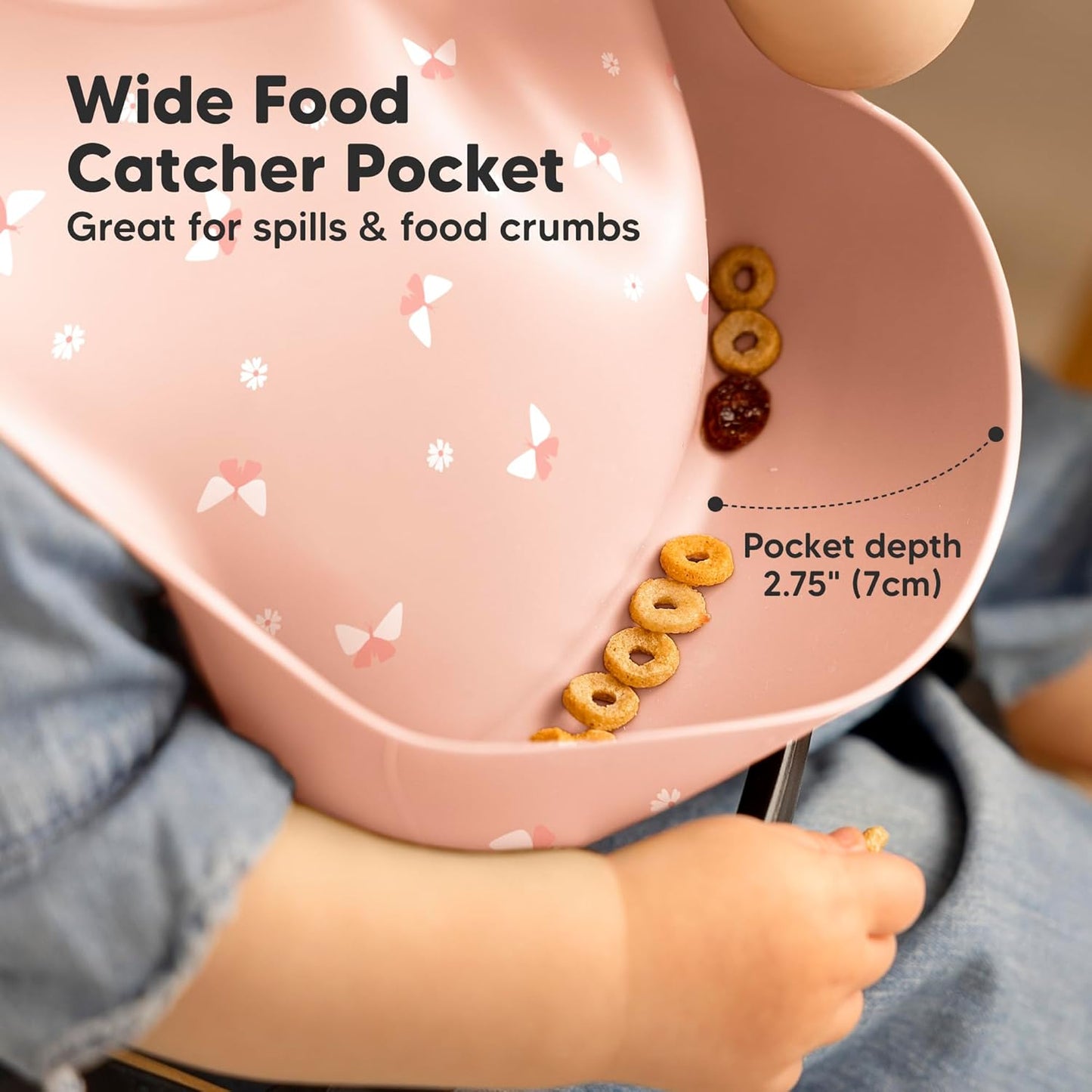 KeaBabies 2-Pack Silicone Baby Bibs for Eating - Sturdy Food-Grade Silicone Bibs for Babies Girl