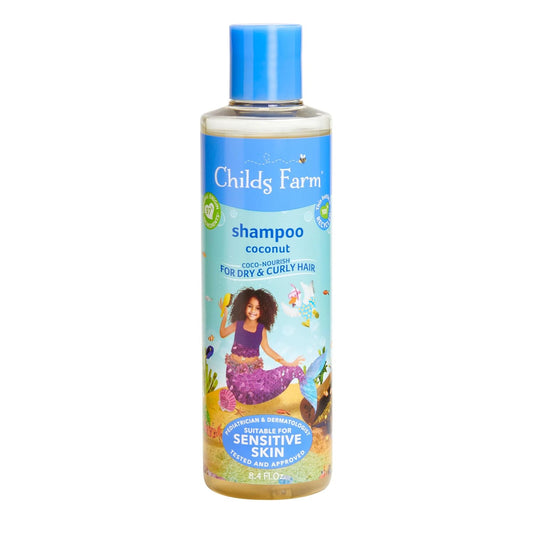 Childs Farm, Coco-Nourish Shampoo contains natural corn and coconut cleansers to gently clean and