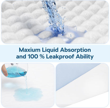 2 Pack 36" x 54" Super Large Waterproof Incontinence Bed Pads - Quick Drying Washable and Reusable