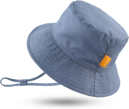 JANGANNSA Cotton Baby Sun Hat Infant Toddler Boys Girls Bucket Hats Summer Sun Protection Kids Beach Caps