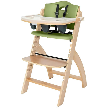 Abiie Beyond Junior Wooden High Chair with Tray - Adjustable and Convertible High Chair for Babies