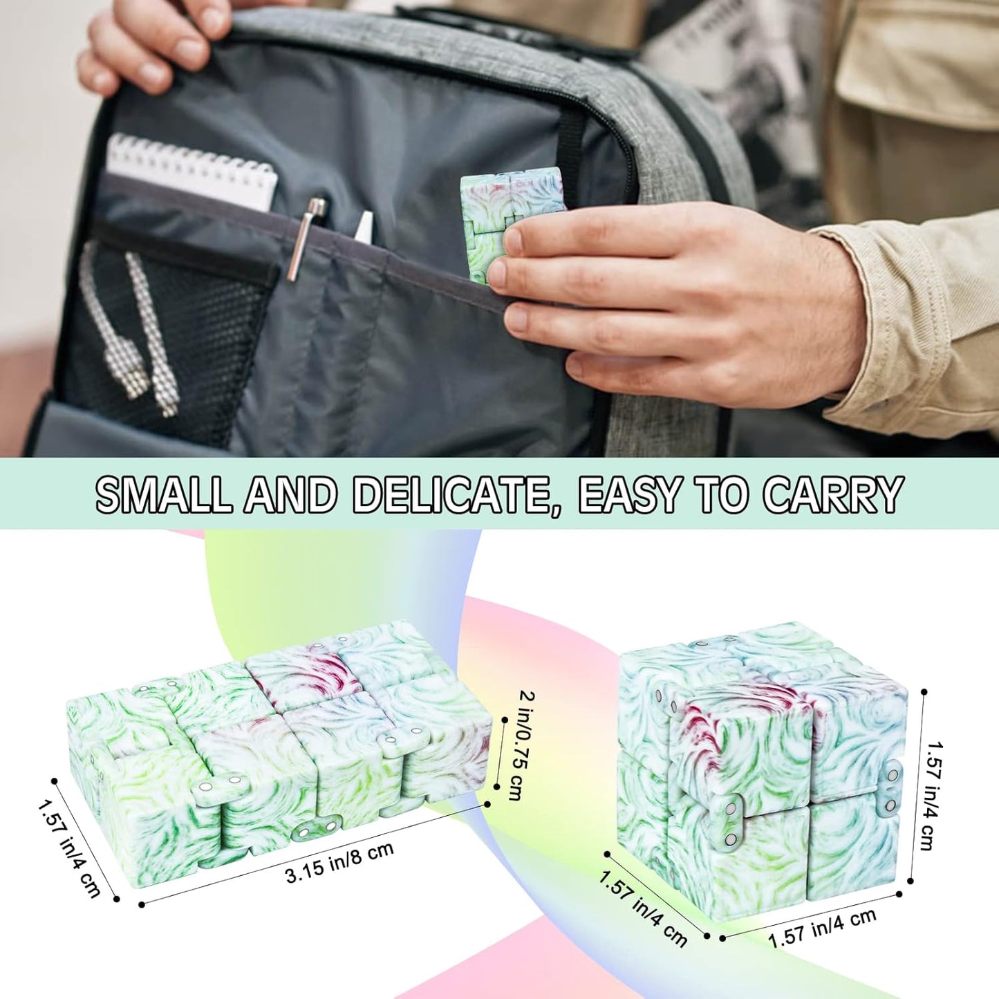 Infinitycube Fidget Toy, Unique Tie-Dye Infinitycube for Kids and Adults, Fidget Toy Relaxing