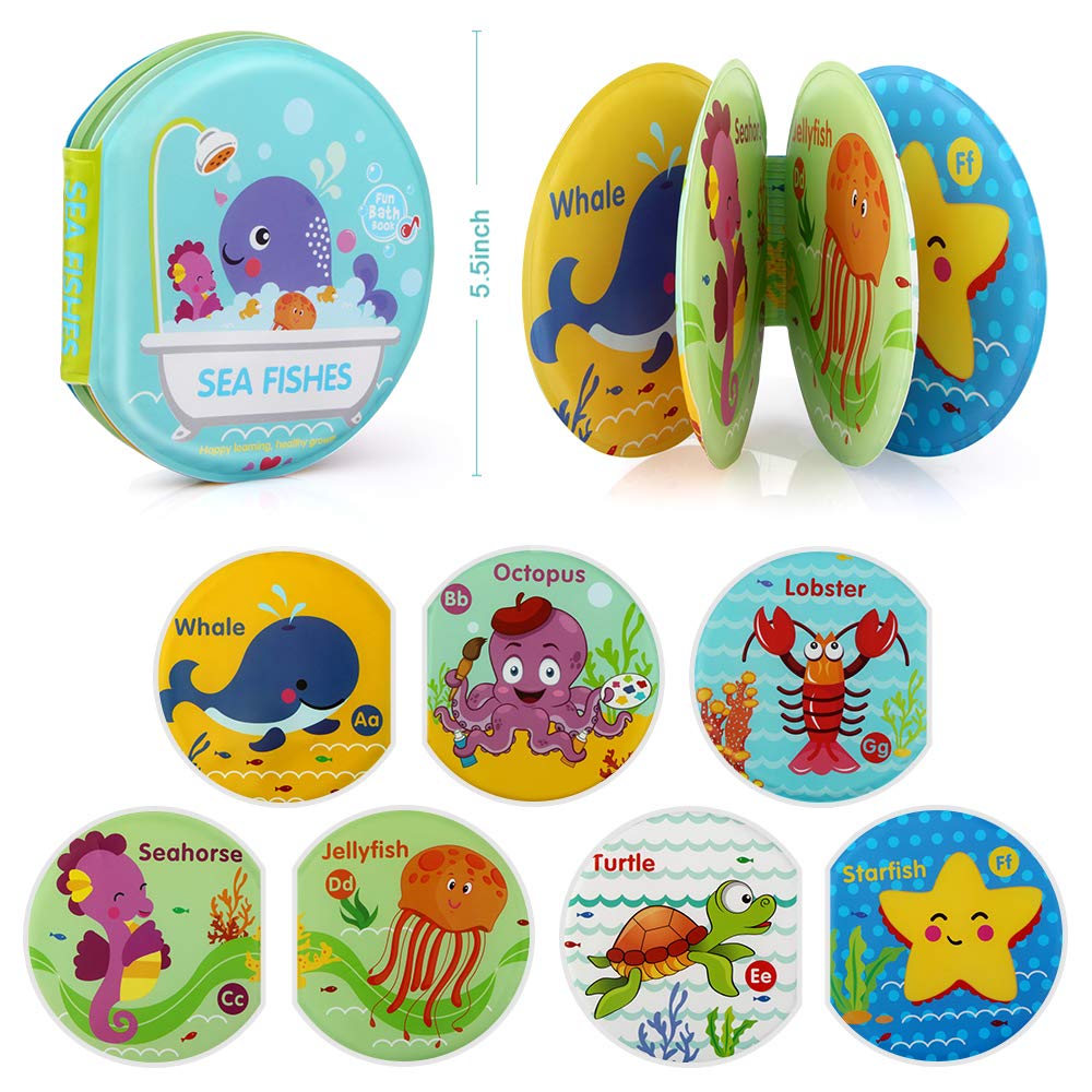Baby Bath Toys, Nontoxic Bath Books for Babies Bath Time, Bathtub Toys for Toddlers 6 to 12 18