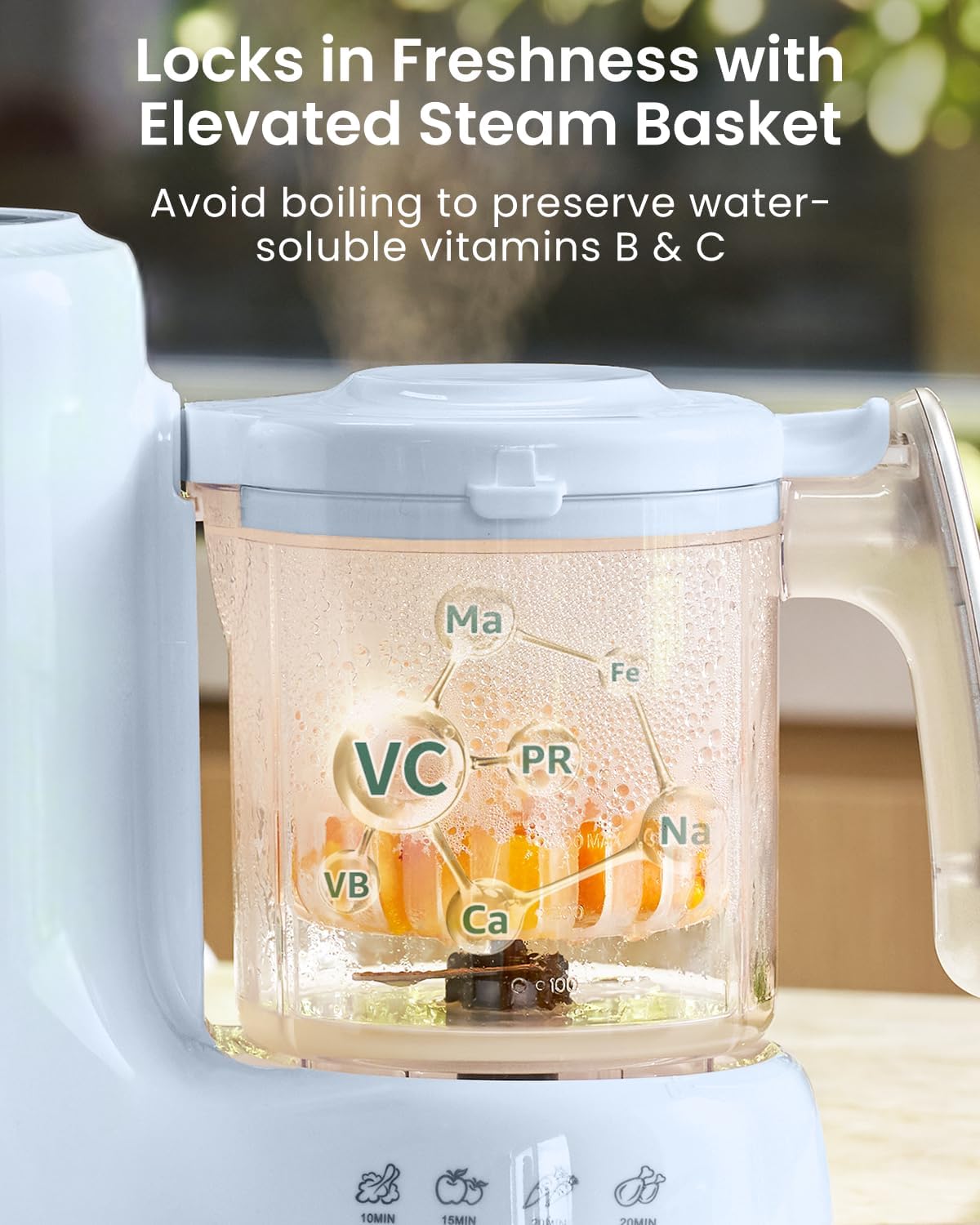 GROWNSY Baby Food Maker with Steam Basket, One Step Baby Food Processor Steamer Puree Blender