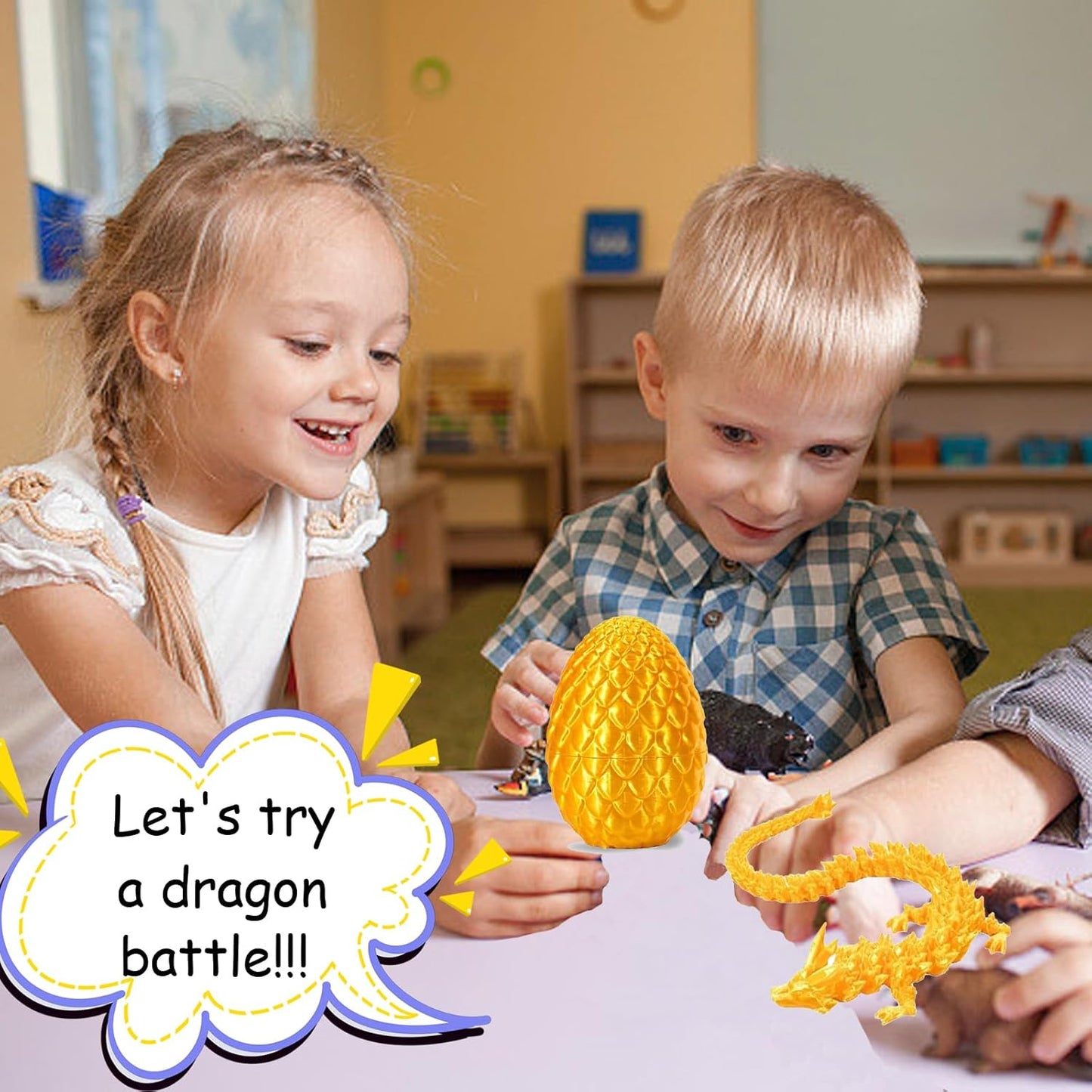 Cessfle 3D Printed Dragon in Egg, Crystal Dragon Eggs with Dragon Inside, Full Articulated Dragon Eggs 3D Dragon Toys, Mystery Dragon Egg for House of Dragon, 3D Printed Animals Fidget Toys