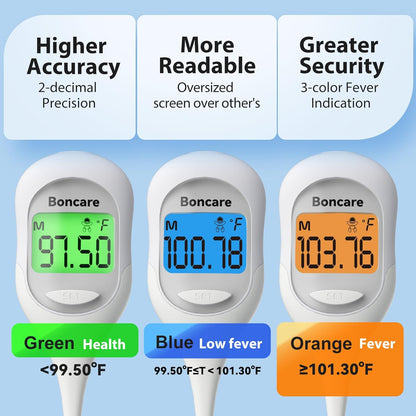 Boncare 9 Seconds Basal Body Thermometer for Ovulation, Oral Thermometer for Adults and Kids