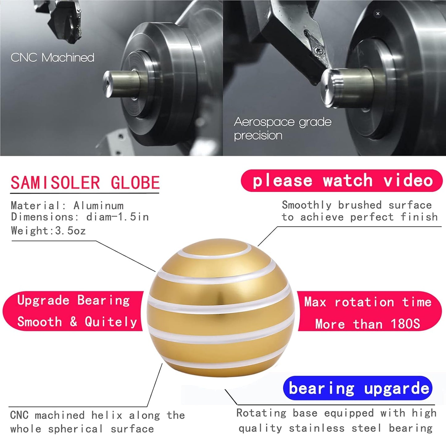 Desk-Kinetic-Toys Cool-Gadgets for Fidget: Cool-Stuff-Thing Game Toy for Adult Teen Children Kid, Stress Relief Optical-Illusion Gifts for Office School Home Man Women Christmas Spinning 180 Seconds