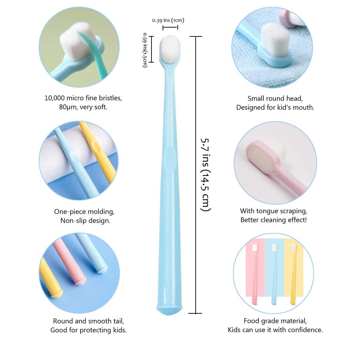 EasyHonor Baby & Toddler Toothbrush for Age 4-12 Years Old, Extra Soft With 10000 Soft Floss