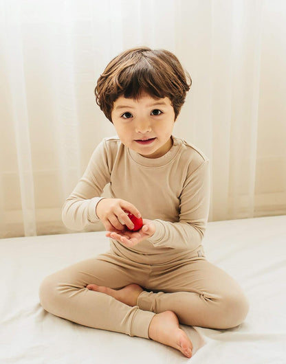 VAENAIT 6M-12Y Toddler Toddler Kids Toddler Girls Boys Soft Comfy Modal Tencel Solid Raglan Sleepwear Pajamas Pjs 2pcs Set