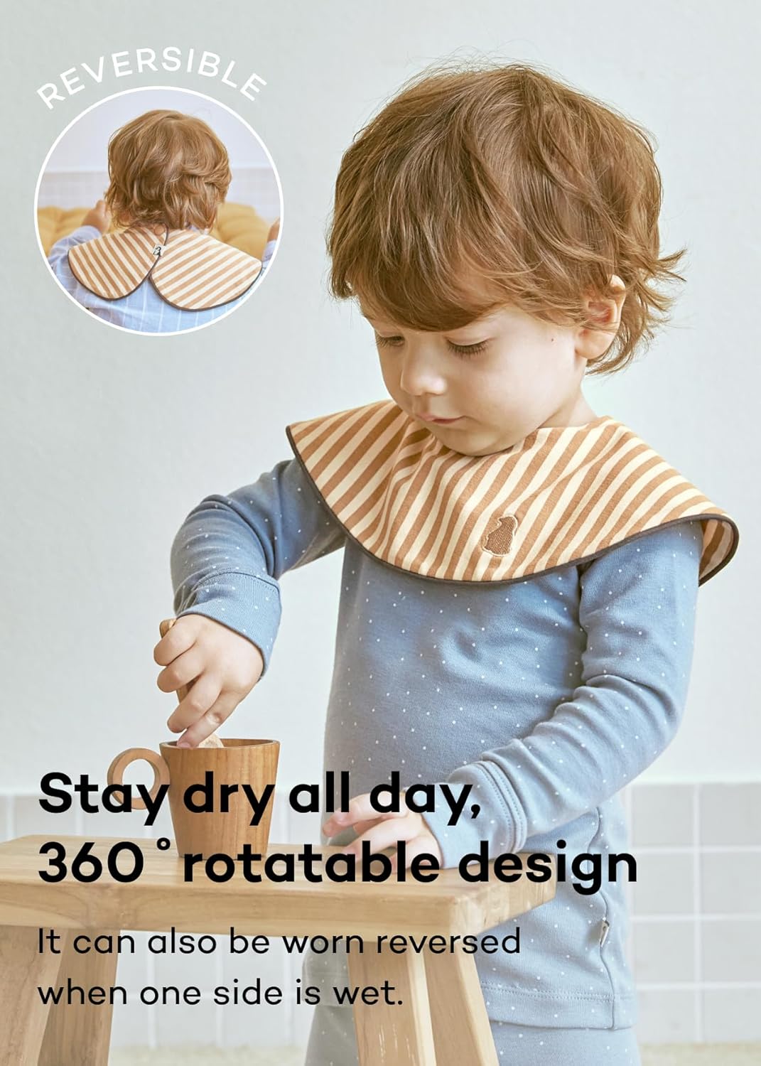 Konny Baby Bibs 5-Pack, 360 ° Rotate, Soft and Absorbent Bandana Drooling for Boys Girls baby Essentials