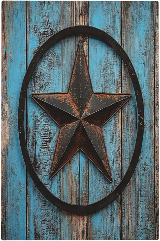 Light Switch Cover Plate Rustic Wood Country Barn Texas Star On Teal 1 Gang No Device Blank