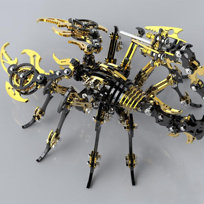 Scorpion 3D Metal Puzzles for Adults, Mechanical Scorpion King DIY Model Kit, 3D Brain Teaser Puzzle Stainless Steel Hand Assembled Detachable Model ArtCraft Desk Ornaments Toy (Black Gold)