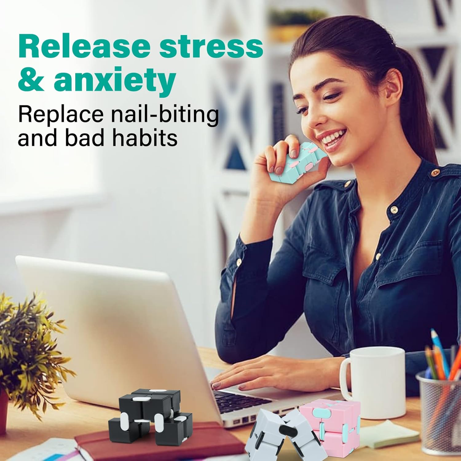 Infinitycube Fidget Toy Stress Relieving Fidgeting Game for Kids and Adults,Cute Pocket-sized