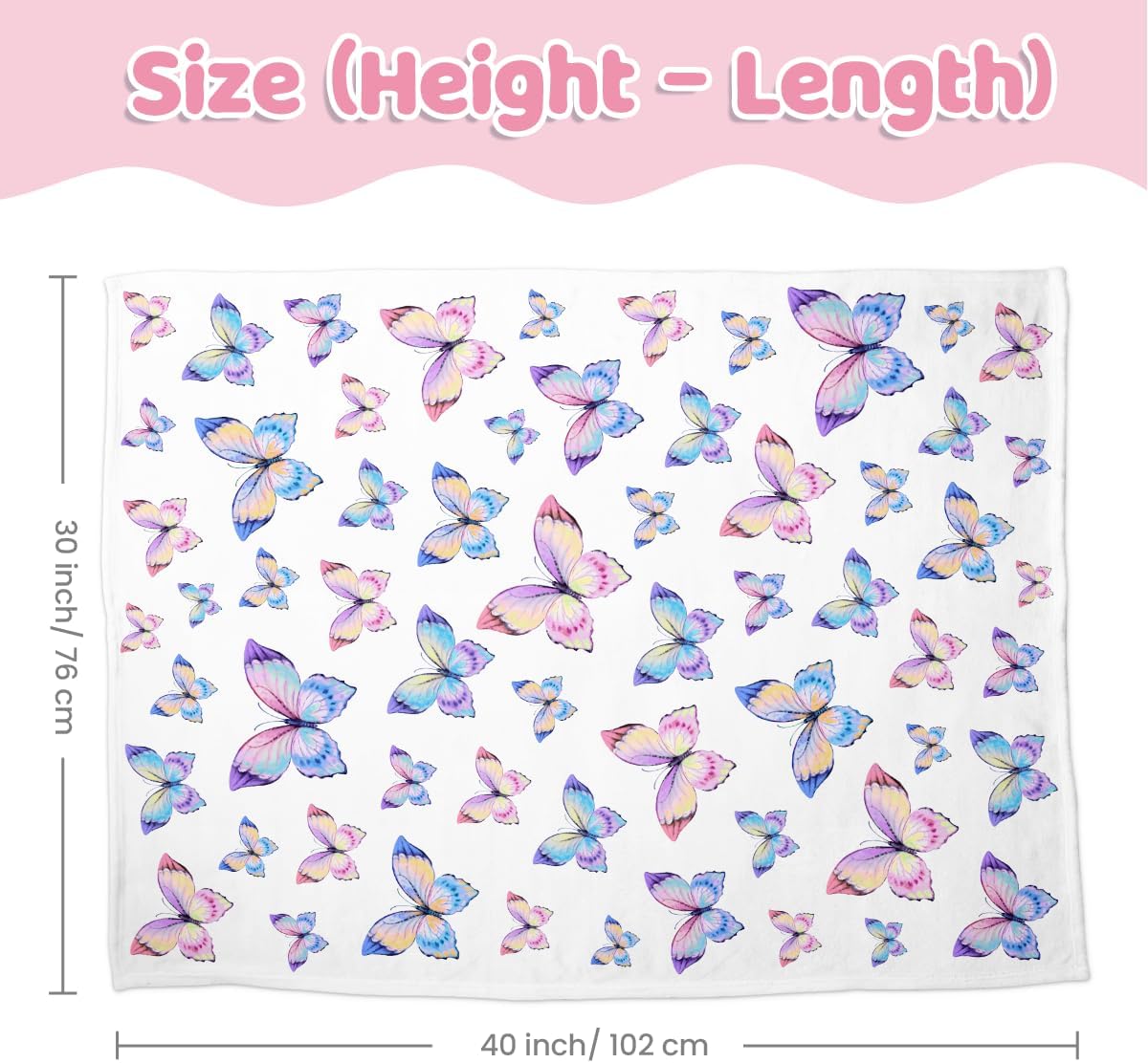 SANDJEST Kid Blankets for Girls 30 x 40 - Kids Throw Minky Blankets with Layer Dotted Backing