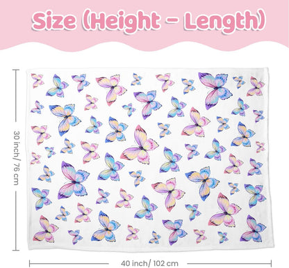 SANDJEST Kid Blankets for Girls 30 x 40 - Kids Throw Minky Blankets with Layer Dotted Backing