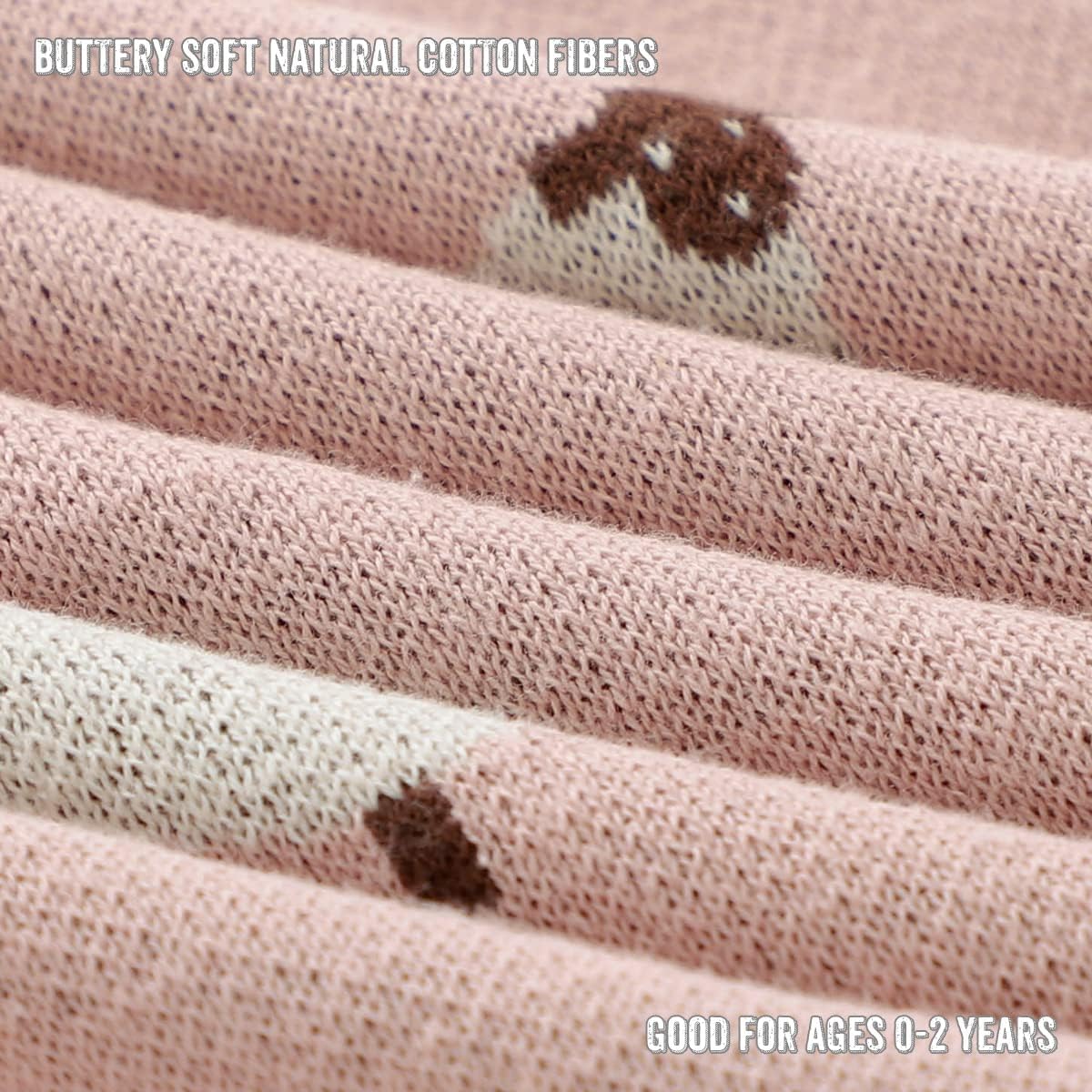 Luxury Knit Baby Receiving Blanket - 100% Cotton Soft Cozy Lightweight Receiving Swaddler Crib