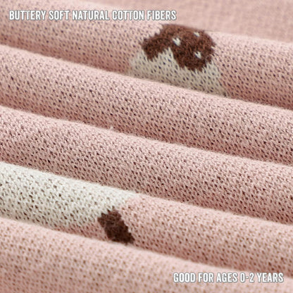 Luxury Knit Baby Receiving Blanket - 100% Cotton Soft Cozy Lightweight Receiving Swaddler Crib