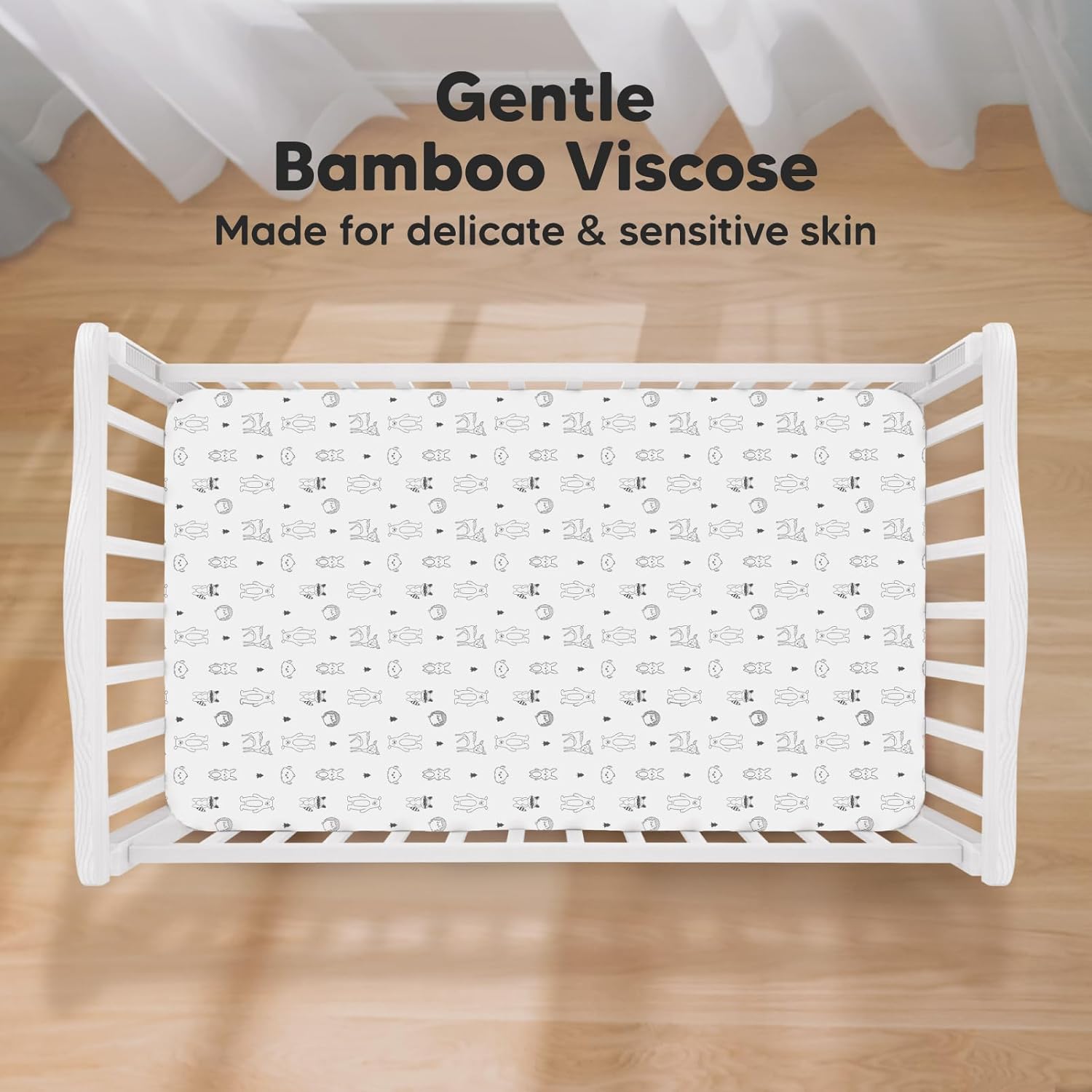 KeaBabies 2-Pack Baby Crib Sheets for Boys, Girls - 52x28 Viscose Derived from Bamboo Toddler Bed