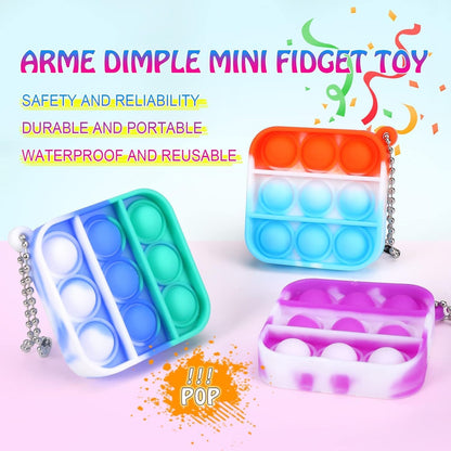 112pcs Mini Pop Fidget Toys Pack Party Favors, Silicone Cat Squeeze Pop and Pop Bracelet it Bubble Fidget Bulk Sensory Toys, Pop Keychain Bubble Toy Party Bag Fillers for Kids, Wrap Pop Toy