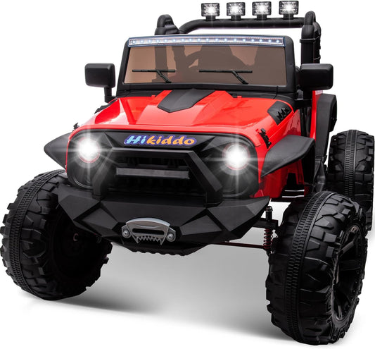 24V 9Ah Ride on Toy for Big Kids, 4WD 2 Seater Ride on Car Truck with Remote Control, 4x200W Motor - Red