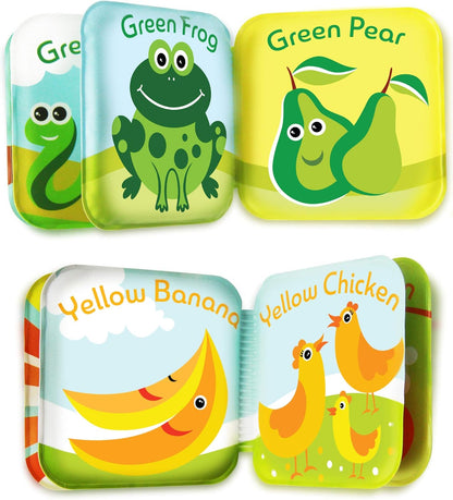 BabyBibi Floating Baby Bath Books for Baby. Kids Learning Bath Toys. Waterproof Bathtime Toys for