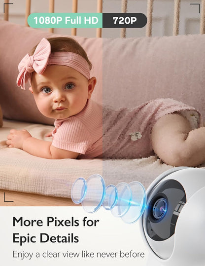 Momcozy Baby Monitor with 2 Cameras 5.5" 1080P Full HD Split Screen Video Baby Monitor with Camera and Audio, No WiFi 5000mAh Battery, ECO, VOX, Clear Night Vision 1640ft Range (SD Card not Included)