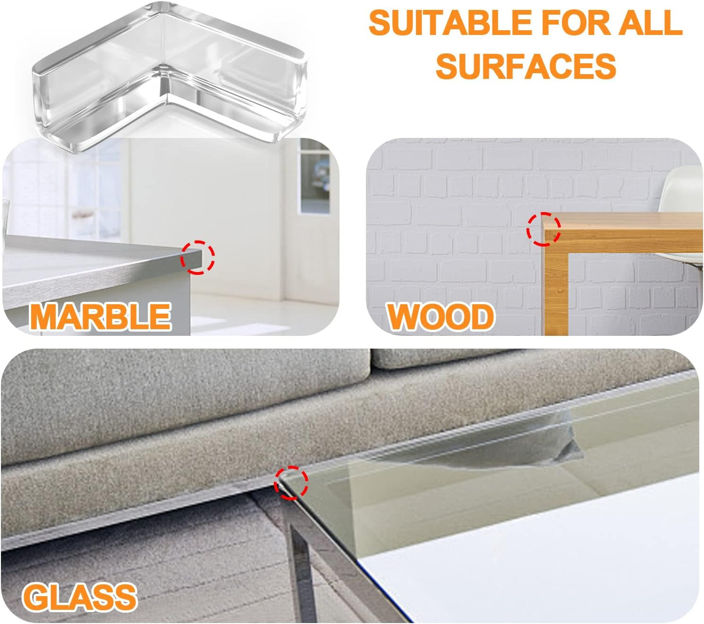 HOMREALM Baby Proofing 20 Pack Corner Guards Furniture Corner & Edge Safety Bumpers Corner Covers Protectors Baby Proof Bumper & Cushion to Cover Sharp Furniture & Table Edges (L Shape)