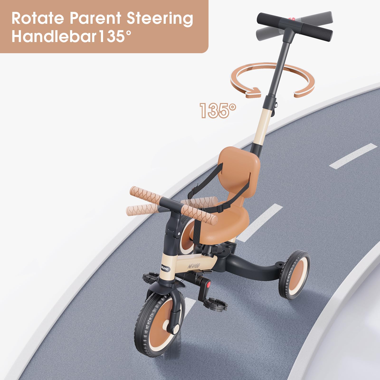 newyoo TR007 5-in-1 Tricycle for Toddlers 1-3, Toddler Bike, Birthday Gift