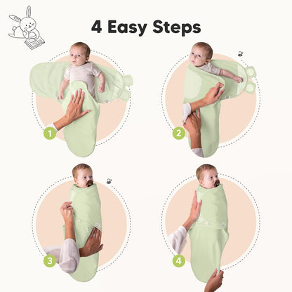 3-Pack Organic Baby Swaddle Sleep Sacks - Swaddles for Newborns, Infant 0-3 Months, Baby Girls