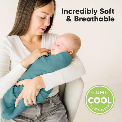 4-Pack Muslin Swaddle Blankets for Boys, Girls - Organic Baby Swaddles for Newborns, Soft &
