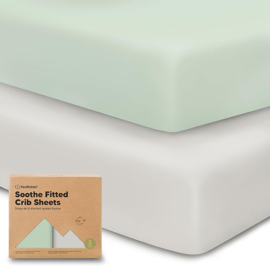 KeaBabies 2-Pack Organic Crib Sheets for Boys, Girls - 52x28 Fitted Crib Mattress Sheet Neutral