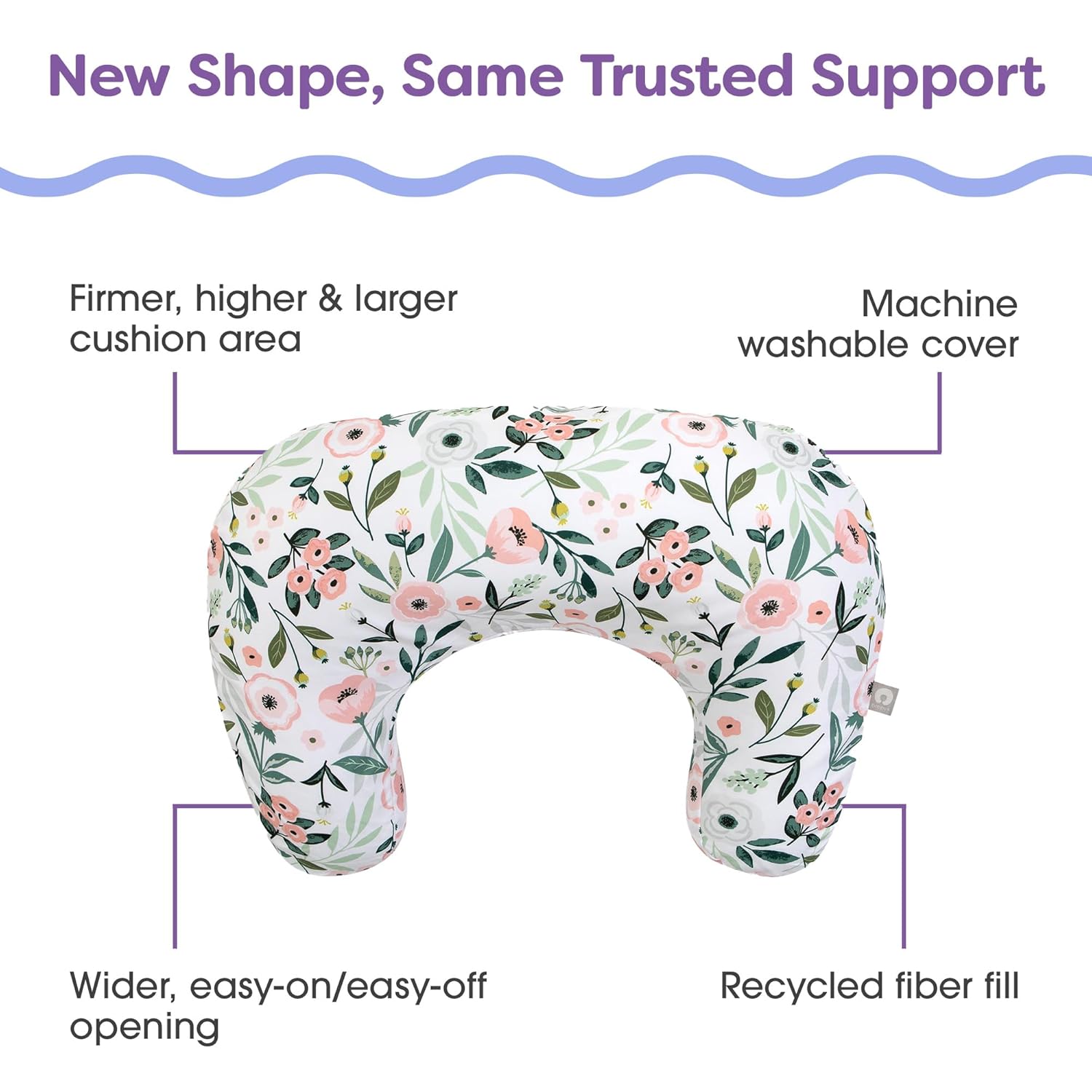 Boppy Nursing Pillow - Ergonomic Bottle & Breastfeeding Pillow with High, Firm, Large Area