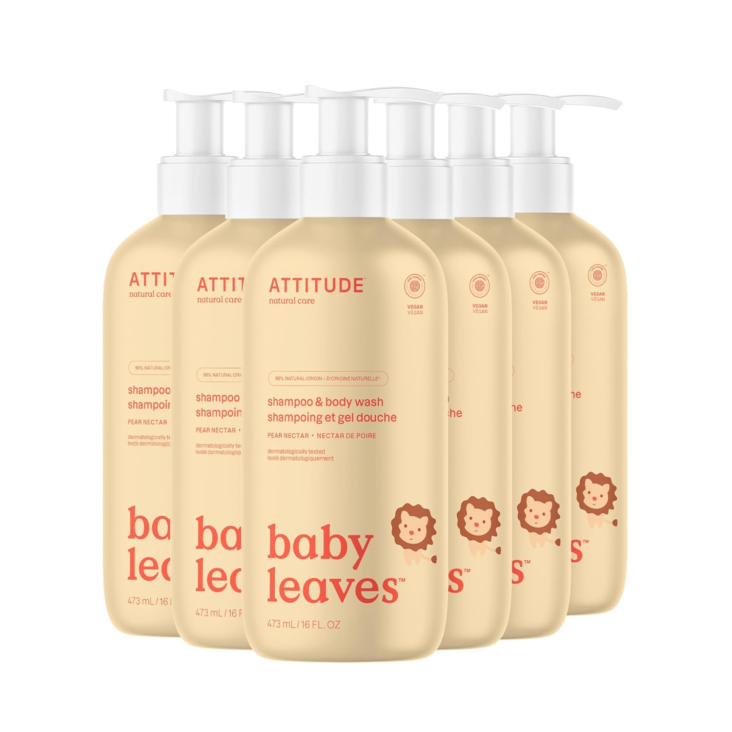ATTITUDE 2-in-1 Shampoo and Body Wash for Baby, EWG Verified, Dermatologically Tested, Made with