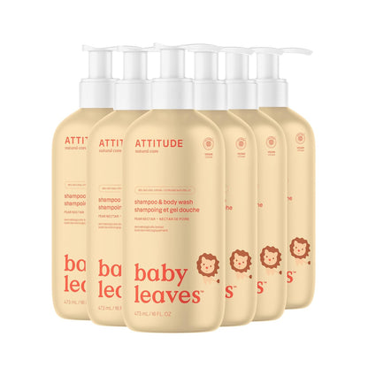 ATTITUDE 2-in-1 Shampoo and Body Wash for Baby, EWG Verified, Dermatologically Tested, Made with